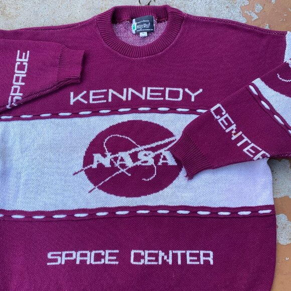 Vintage NASA Kennedy Space Center Knit Sweater Men's Size XL Cotton Blend - Picture 3 of 11